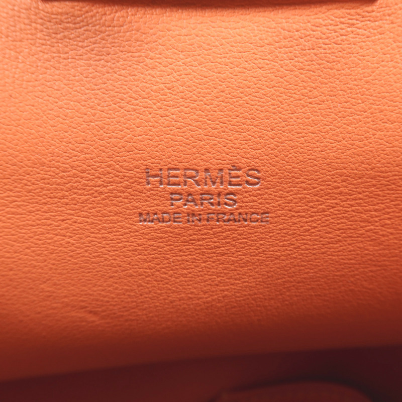 HERMES Swift皮革Toolbox 20銀扣手挽肩背兩用袋Crevette-5