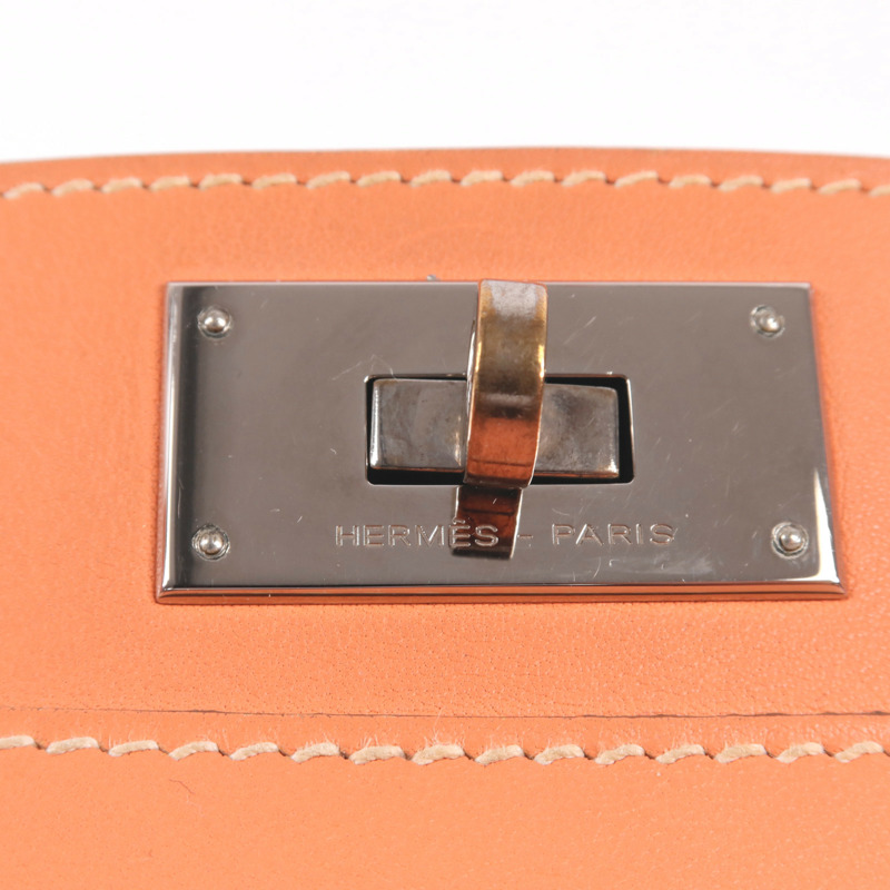 HERMES Swift皮革Toolbox 20銀扣手挽肩背兩用袋Crevette-7