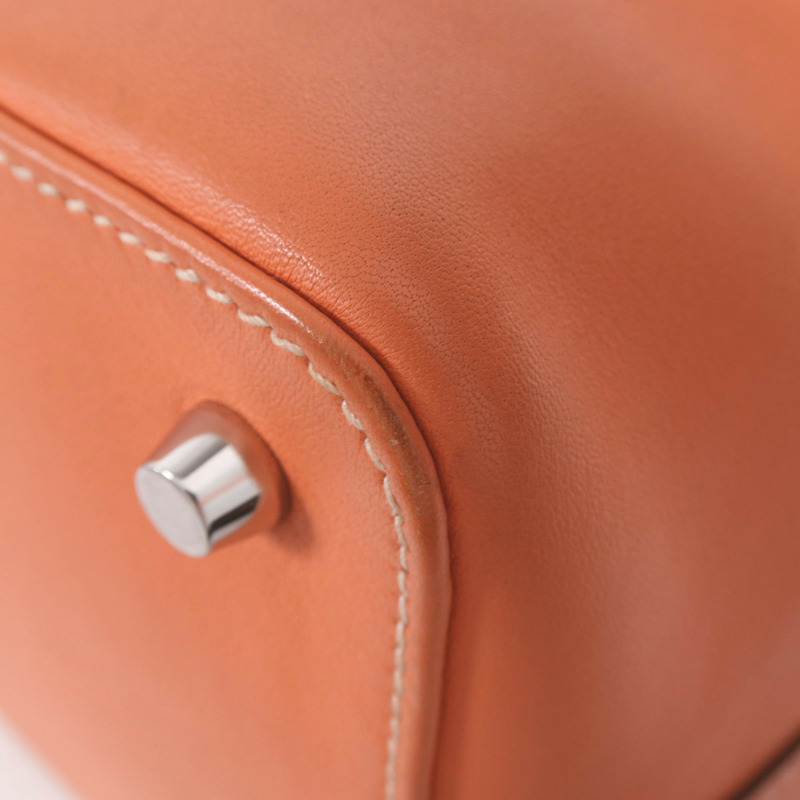 HERMES Swift皮革Toolbox 20銀扣手挽肩背兩用袋Crevette-9