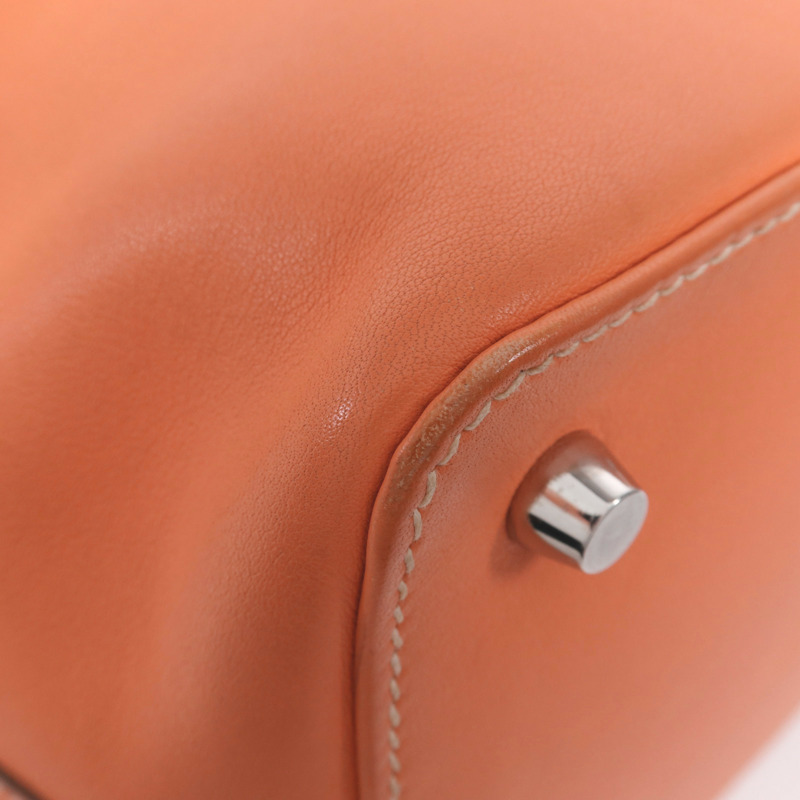 HERMES Swift皮革Toolbox 20銀扣手挽肩背兩用袋Crevette-10