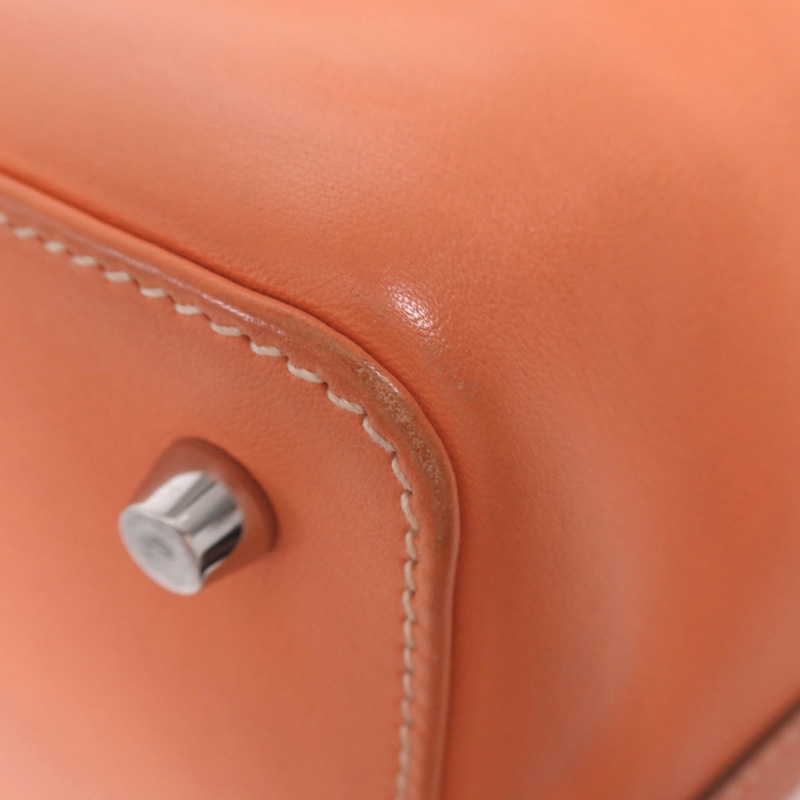 HERMES Swift皮革Toolbox 20銀扣手挽肩背兩用袋Crevette-11