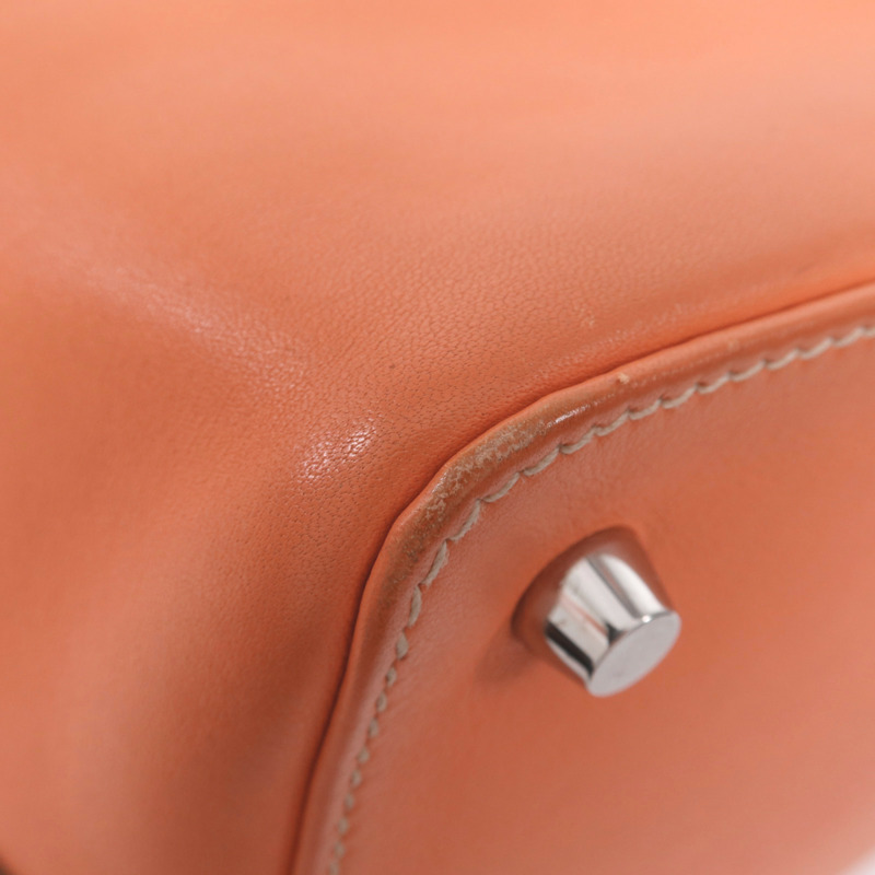 HERMES Swift皮革Toolbox 20銀扣手挽肩背兩用袋Crevette-12