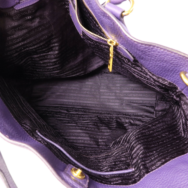 PRADA 牛皮皮革2 Way Shoulder Bag金扣手挽肩背兩用袋-4