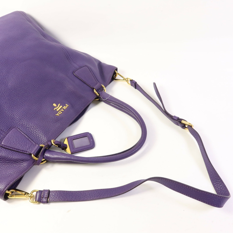 PRADA 牛皮皮革2 Way Shoulder Bag金扣手挽肩背兩用袋-8