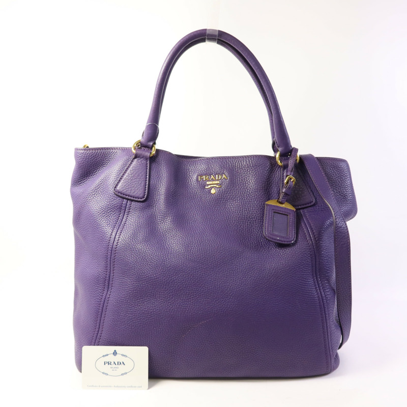 PRADA 牛皮皮革2 Way Shoulder Bag金扣手挽肩背兩用袋-9