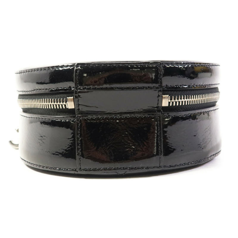 CHANEL 漆皮皮革Chain Shoulder Bag銀扣手挽肩背兩用袋-3