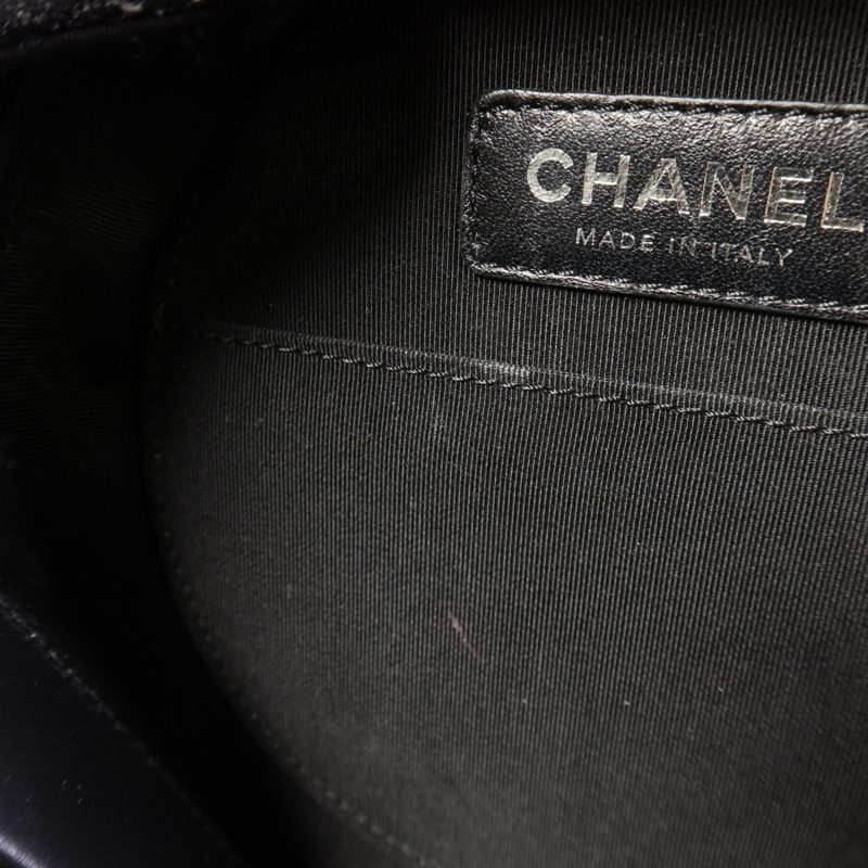 CHANEL 漆皮皮革Chain Shoulder Bag銀扣手挽肩背兩用袋-17