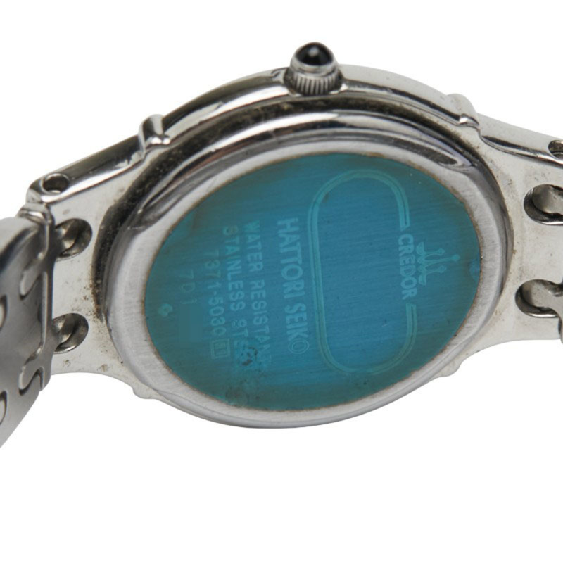 精工 Credor 手錶 7371-5030 石英 白色錶盤 不鏽鋼 女款 SEIKO-3