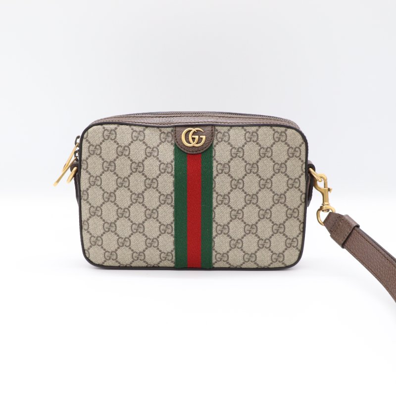 【CP 精選🌟小編推薦】Gucci 古馳 Ophidia GG Supreme 烏木色 編織背帶 手拿包 斜背包 相機包 （附手挽帶)-1