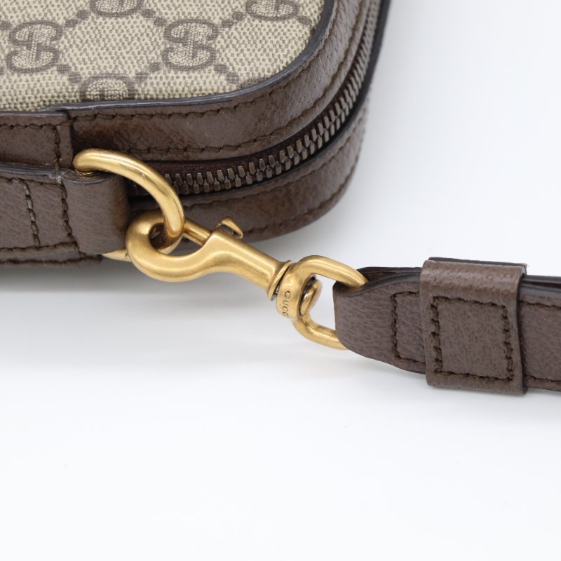 【CP 精選🌟小編推薦】Gucci 古馳 Ophidia GG Supreme 烏木色 編織背帶 手拿包 斜背包 相機包 （附手挽帶)-12