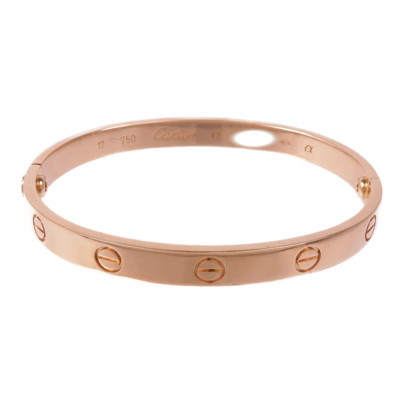CARTIER 18K玫瑰金Love Bracelet手鐲Cartier#17-0