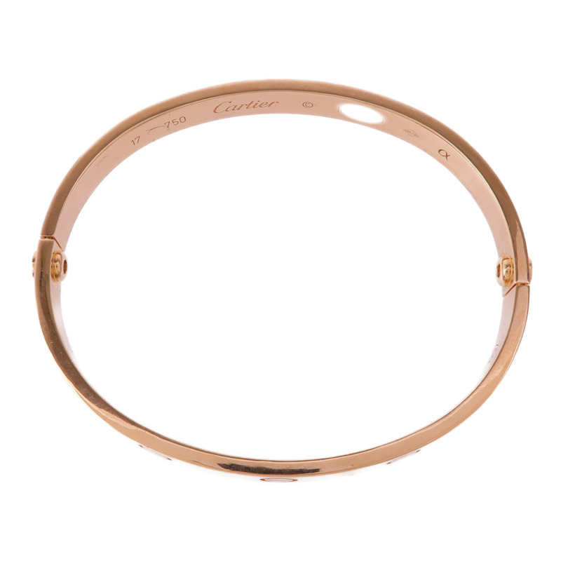 CARTIER 18K玫瑰金Love Bracelet手鐲Cartier#17-3