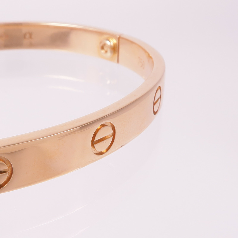 CARTIER 18K玫瑰金Love Bracelet手鐲Cartier#17-7
