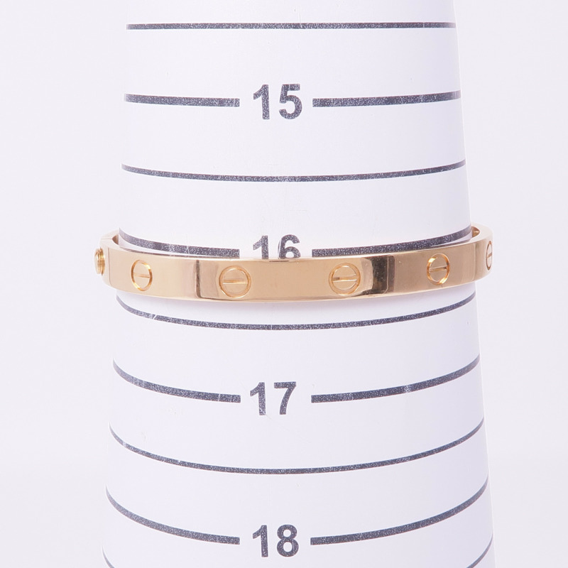 CARTIER 18K玫瑰金Love Bracelet手鐲Cartier#17-8