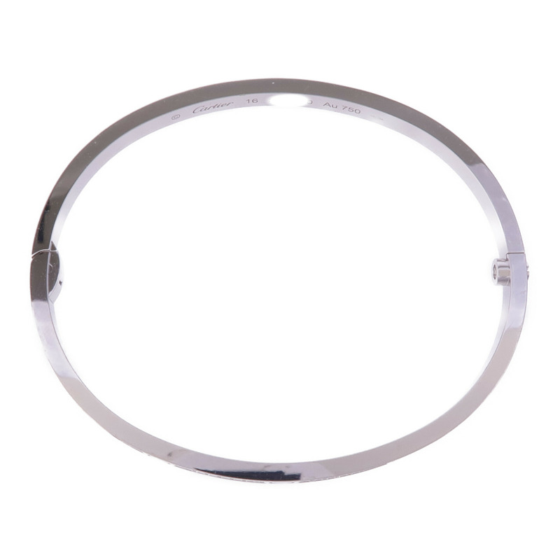 CARTIER 18K白金Love Bracelet Small Model Full DiamondsDiamond Bracelet鑽石手鐲Caritier#16-3