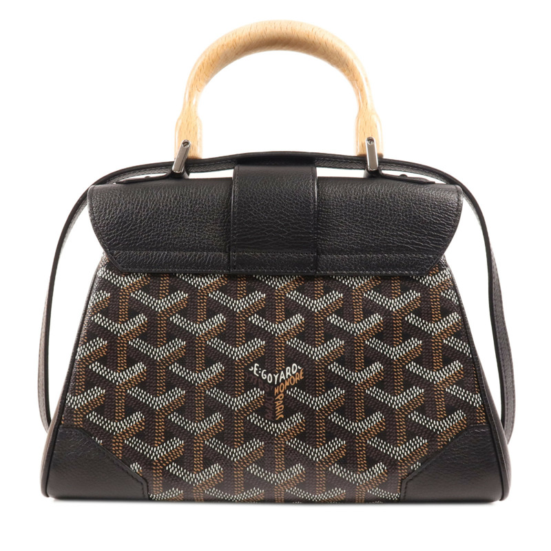 GOYARD 塗層帆布/牛皮皮革Saigon Mini銀扣手挽肩背兩用袋-1