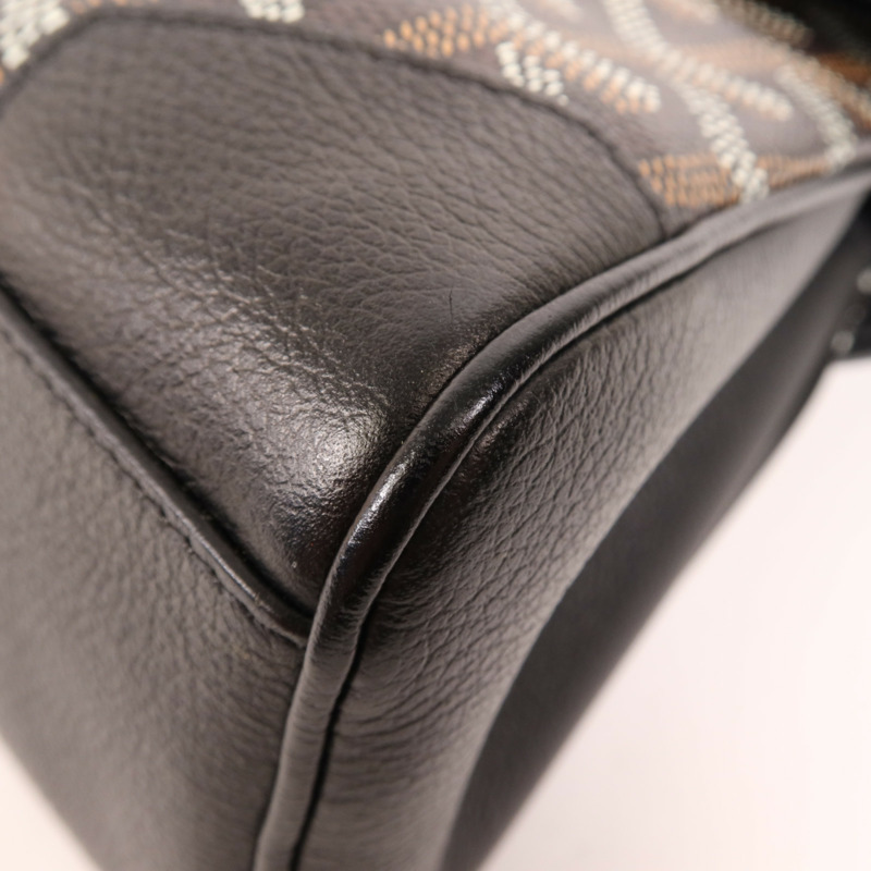 GOYARD 塗層帆布/牛皮皮革Saigon Mini銀扣手挽肩背兩用袋-9