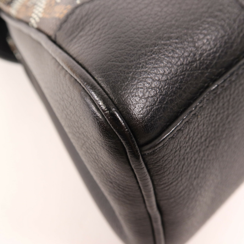 GOYARD 塗層帆布/牛皮皮革Saigon Mini銀扣手挽肩背兩用袋-10