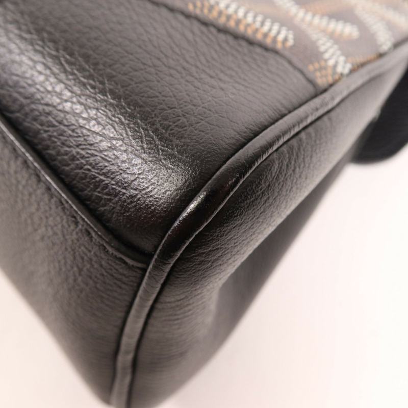 GOYARD 塗層帆布/牛皮皮革Saigon Mini銀扣手挽肩背兩用袋-11