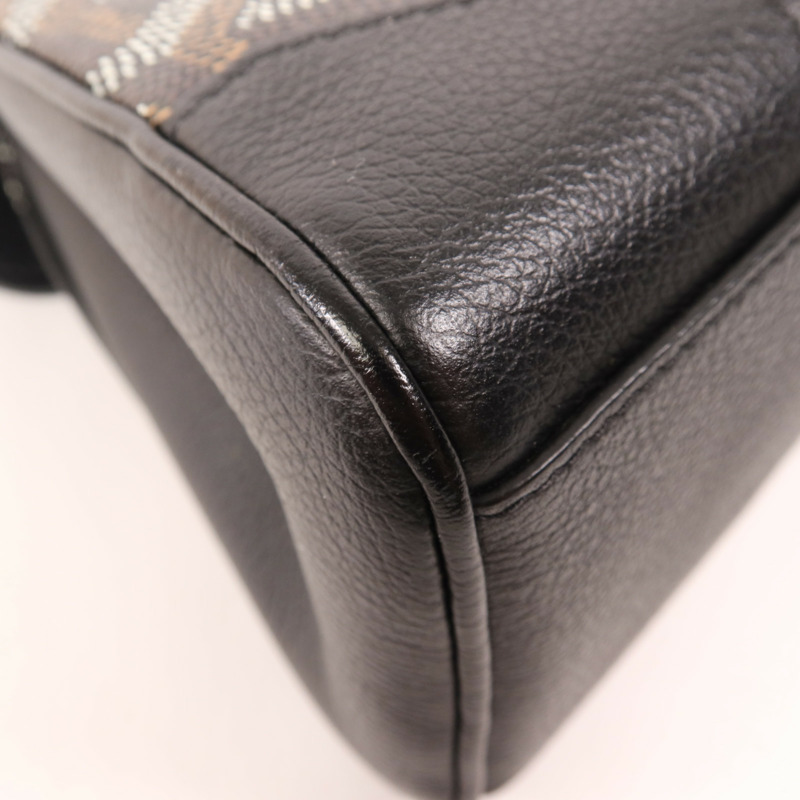 GOYARD 塗層帆布/牛皮皮革Saigon Mini銀扣手挽肩背兩用袋-12