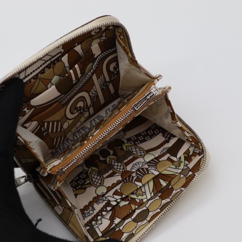 Hermès 愛馬仕  Silkin Compact 絲巾 奶油白 Epsom 牛皮 拉鍊錢包 Z刻 2017-5