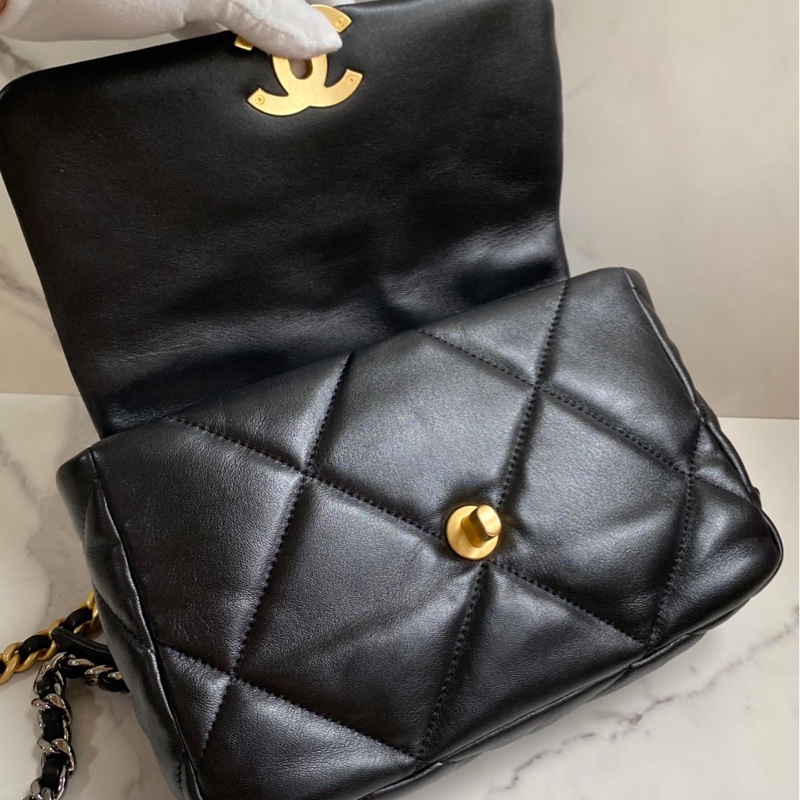 Chanel 19bag 全新 口蓋包 小號 26cm 晶片款-18