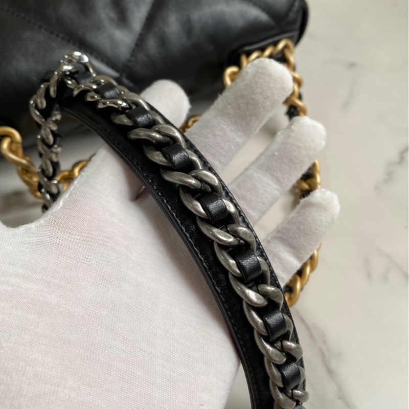 Chanel 19bag 全新 口蓋包 小號 26cm 晶片款-36