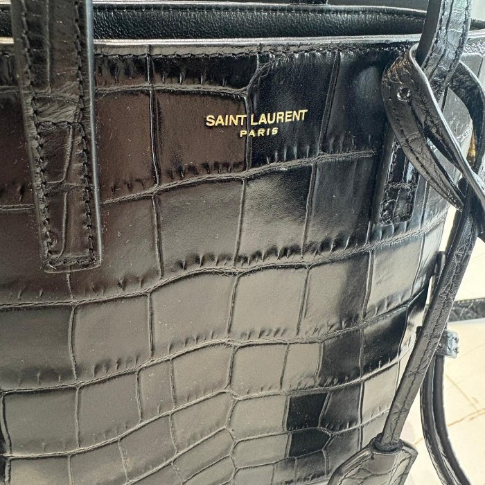 *SHIHNA名牌精品*YSL壓鱷魚紋MINI托特包-1