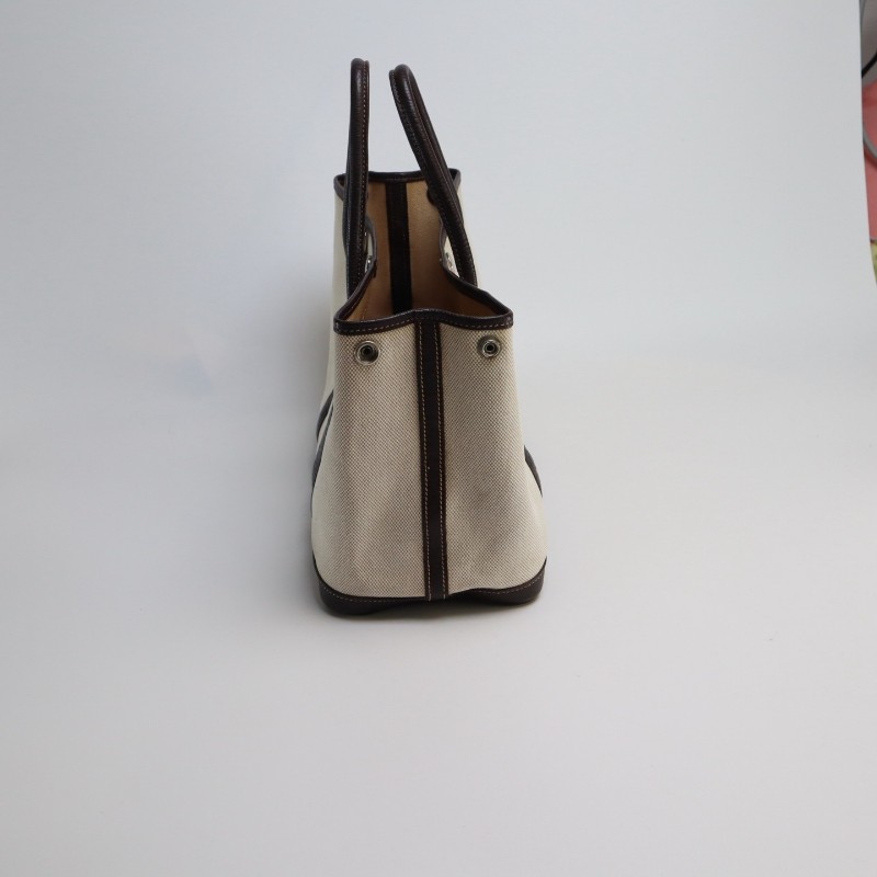 Hermes Garden Party 30 熊貓配色 帆布拼皮 托特包 手提包 肩背包-3