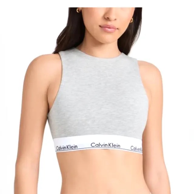 Calvin Klein crop top 露背削肩短版背心 小可愛 麻灰 女 XS 32A 30B-4