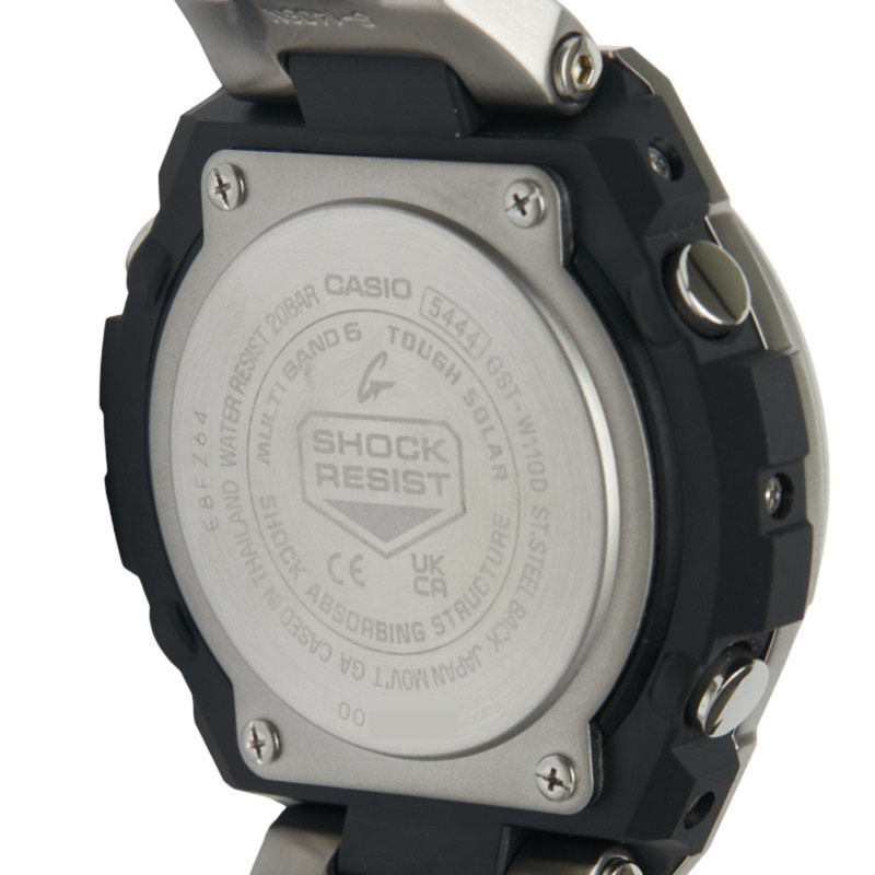 卡西歐 G-Shock GST-W110D 太陽能電波手錶,白色錶盤,不鏽鋼錶帶,男士-2
