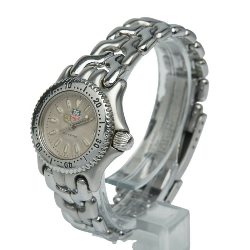 泰格豪雅 Sel 手錶 S99.008M 石英 灰色錶盤 不鏽鋼 女士腕錶 HEUER-1