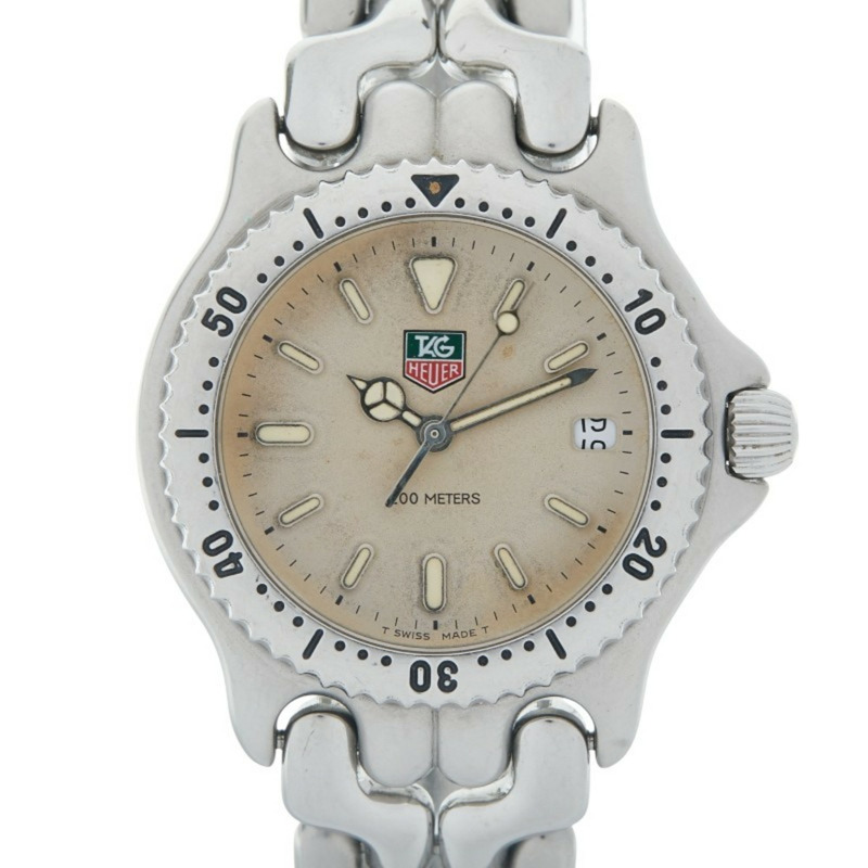 泰格豪雅 Sel 手錶 S99.013M E 石英 米色錶盤 不鏽鋼 女士腕錶 HEUER-0