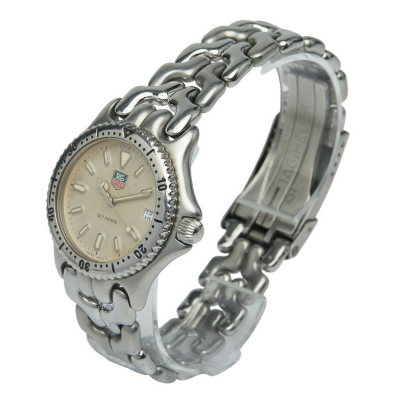 泰格豪雅 Sel 手錶 S99.013M E 石英 米色錶盤 不鏽鋼 女士腕錶 HEUER-1