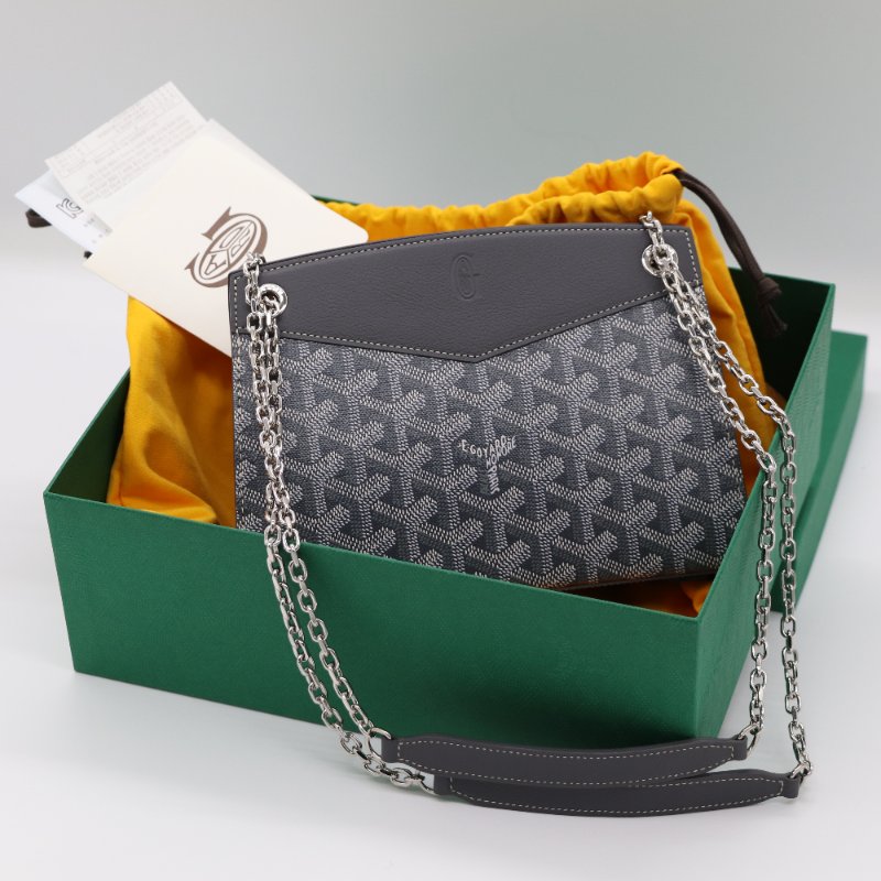 【超級新♥️實物絕美🌟小編推薦】Goyard Rouette Structuré Mini 灰色 經典花紋  鏈條包 單肩包 托特包-0