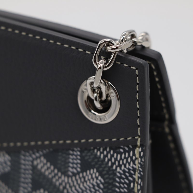 【超級新♥️實物絕美🌟小編推薦】Goyard Rouette Structuré Mini 灰色 經典花紋  鏈條包 單肩包 托特包-8