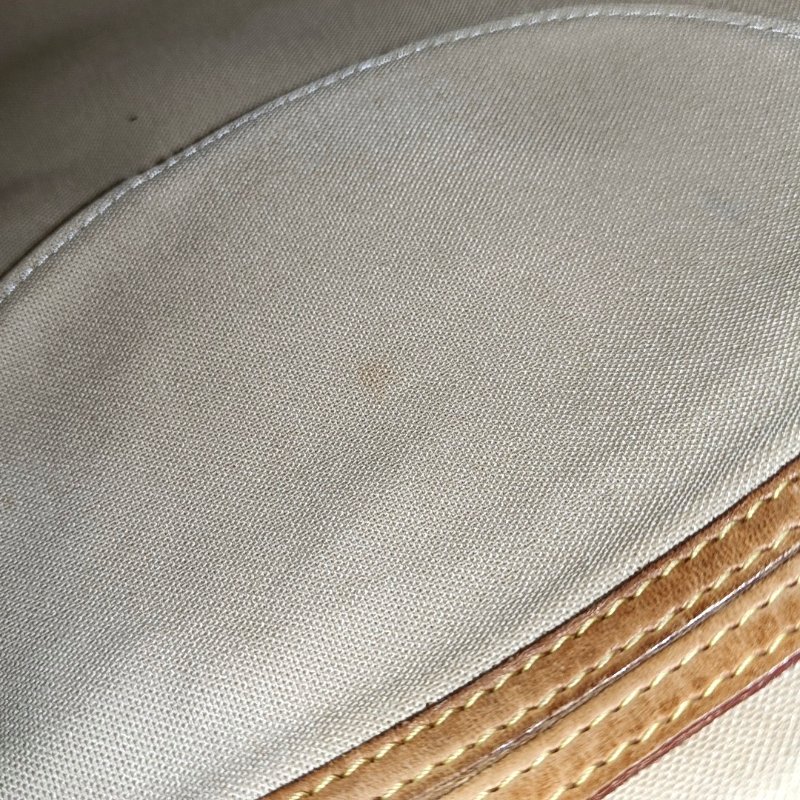 LOUIS VUITTON SPEEDY 30 白色塗層帆布棋盤格波士頓包手提包 金色五金-18