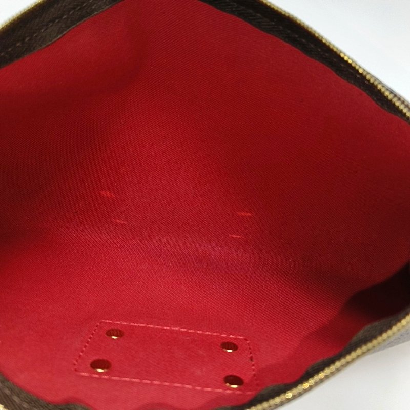 LOUIS VUITTON EVA 棕色塗層帆布棋盤格手提包單肩包斜背包 金色五金-6