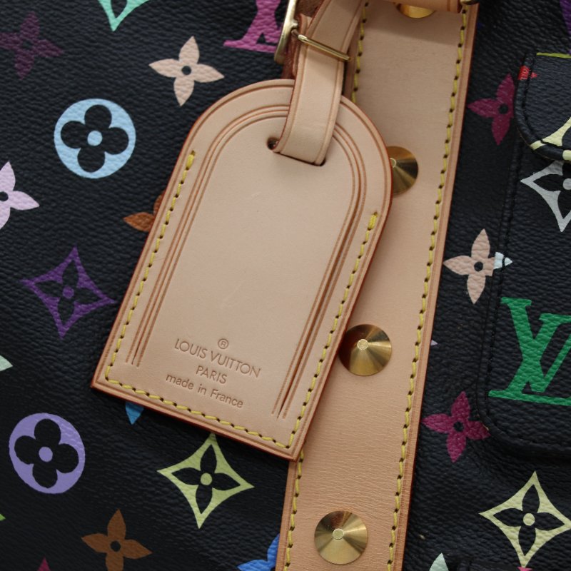 【收藏品級🌟專櫃 15 萬】Louis Vuitton 路易威登 x 村上隆 Takashi Murakami  黑三彩 經典花紋 Keepall 45 波士顿包 旅行袋 手提包 M92640-4