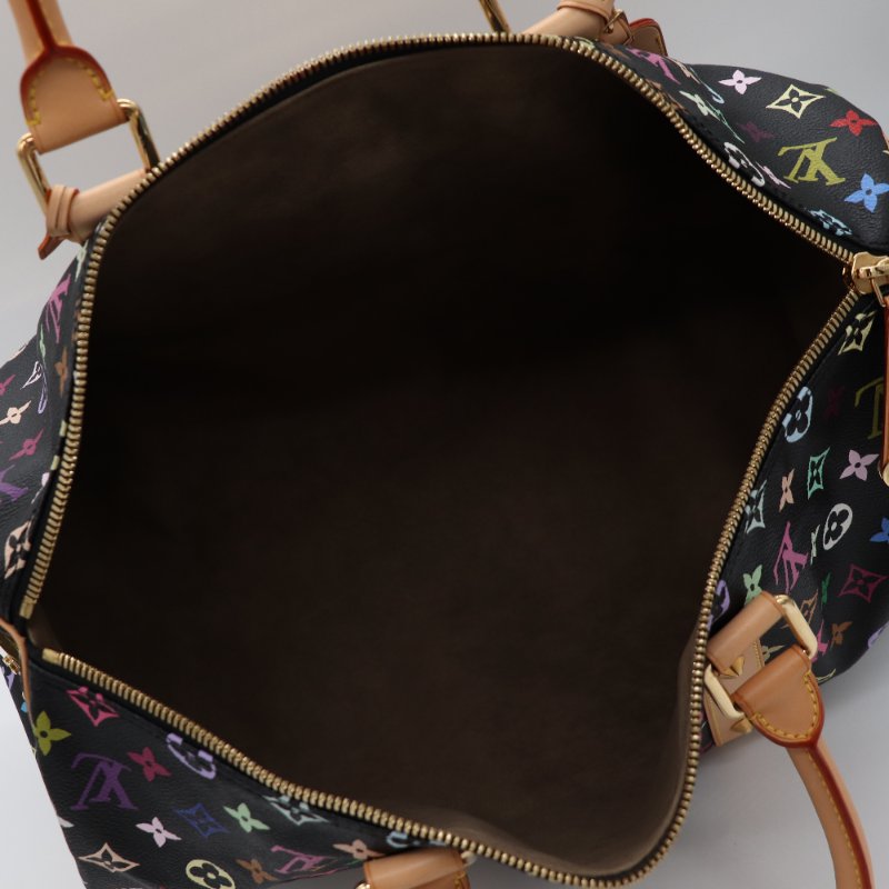 【收藏品級🌟專櫃 15 萬】Louis Vuitton 路易威登 x 村上隆 Takashi Murakami  黑三彩 經典花紋 Keepall 45 波士顿包 旅行袋 手提包 M92640-11