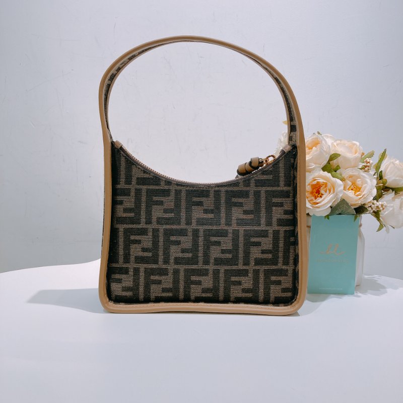TW4497 Fendi 芬迪迷你腋下包 經典老花帆布+牛皮 MIni Fendessence Bag Brown-1