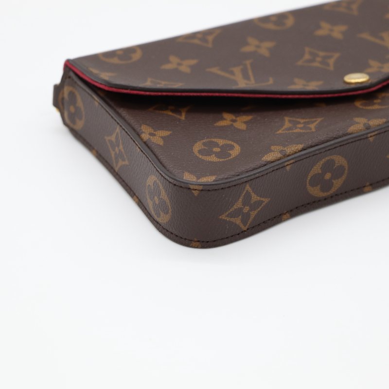 Louis Vuitton 路易威登 棕色 經典花紋 Félicie Pochette 三合一 鏈條包 手拿包-7