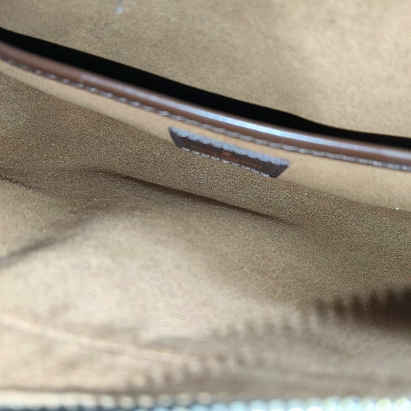 LOUIS VUITTON SAINT LOUIS 棕色塗層帆布棋盤格手拿包 金色五金-10