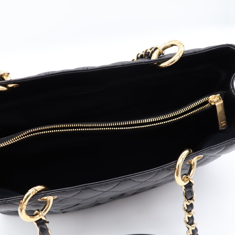 Chanel 香奈兒 荔枝牛皮 經典 CC Logo GST 托特包 單肩包-11