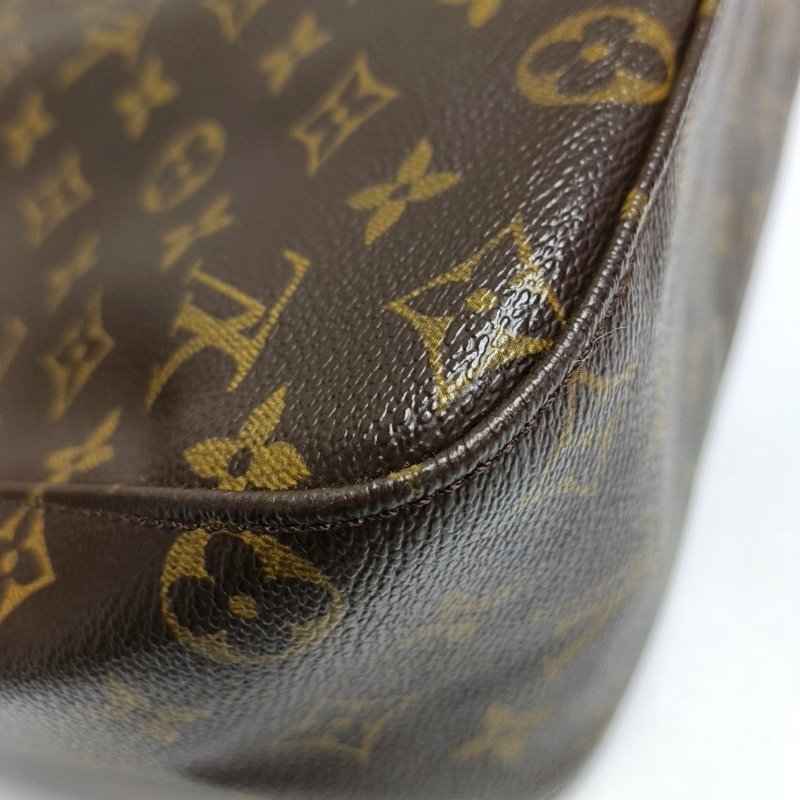 LOUIS VUITTON LOOPING 大號 棕色塗層帆布老花單肩包 金色五金-6
