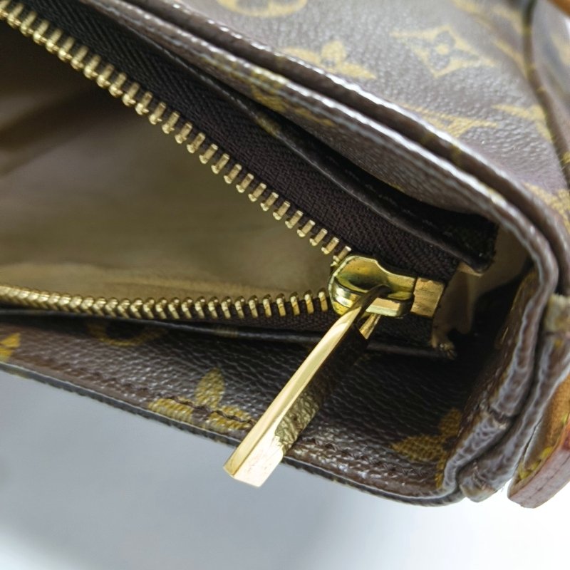 LOUIS VUITTON LOOPING 大號 棕色塗層帆布老花單肩包 金色五金-7