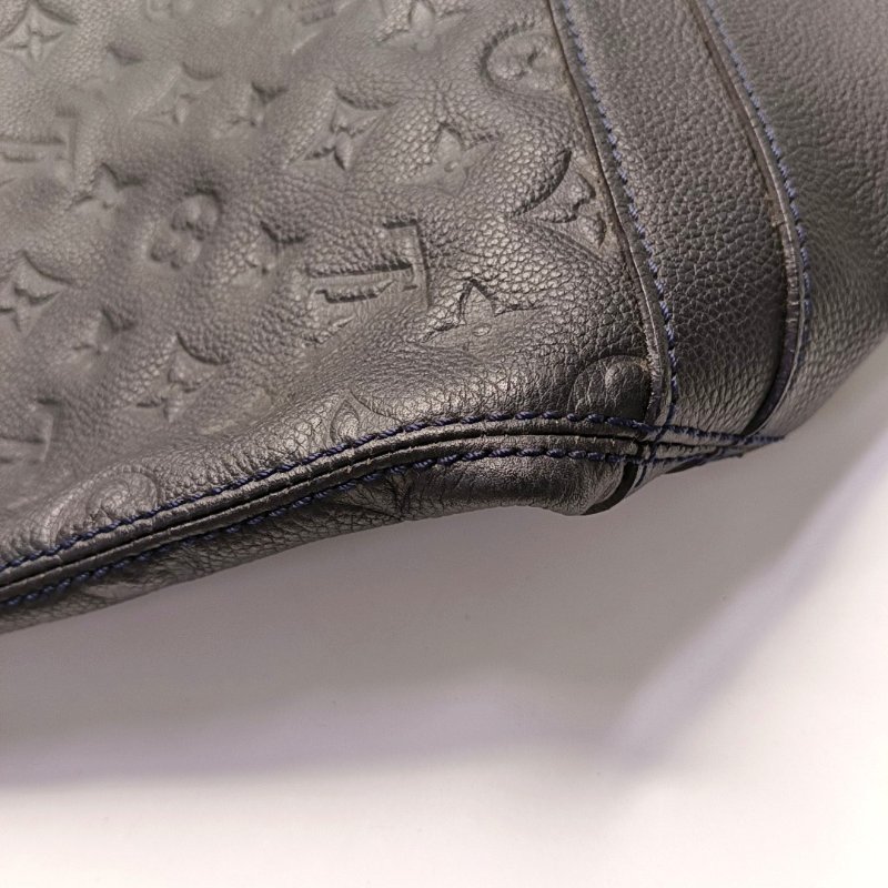 LOUIS VUITTON CITADINE 小號 黑色牛皮壓花單肩包 金色五金-8