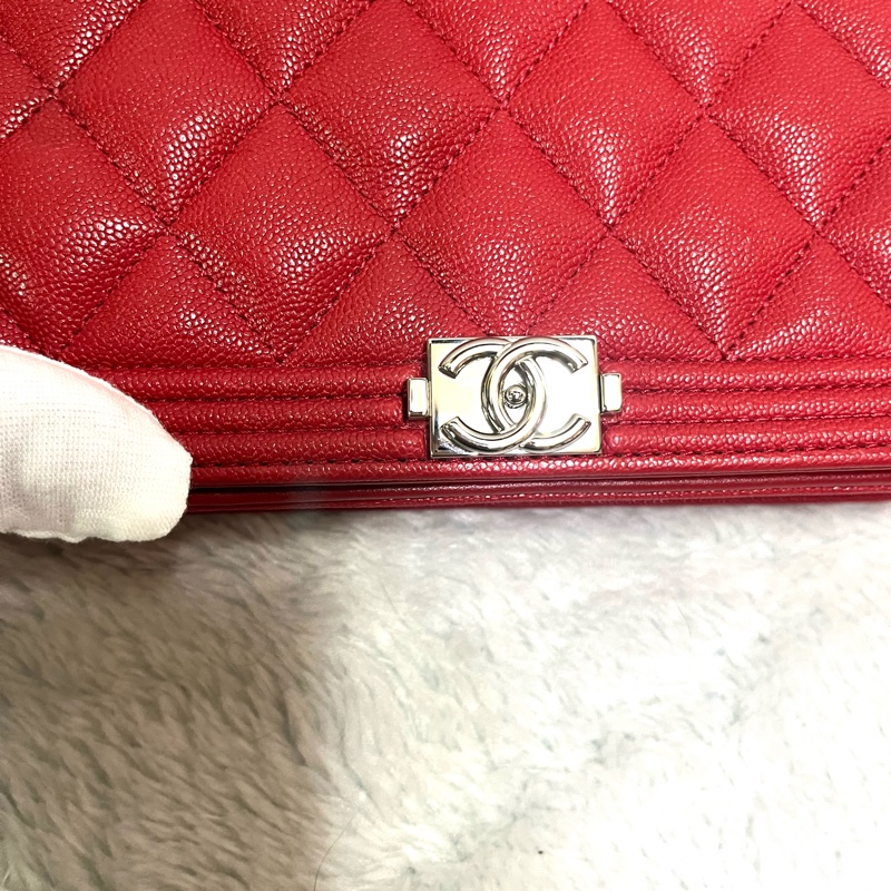 Chanel 經典 Leboy woc鍊條包/發財包/晚宴 包(#磚紅色)-1