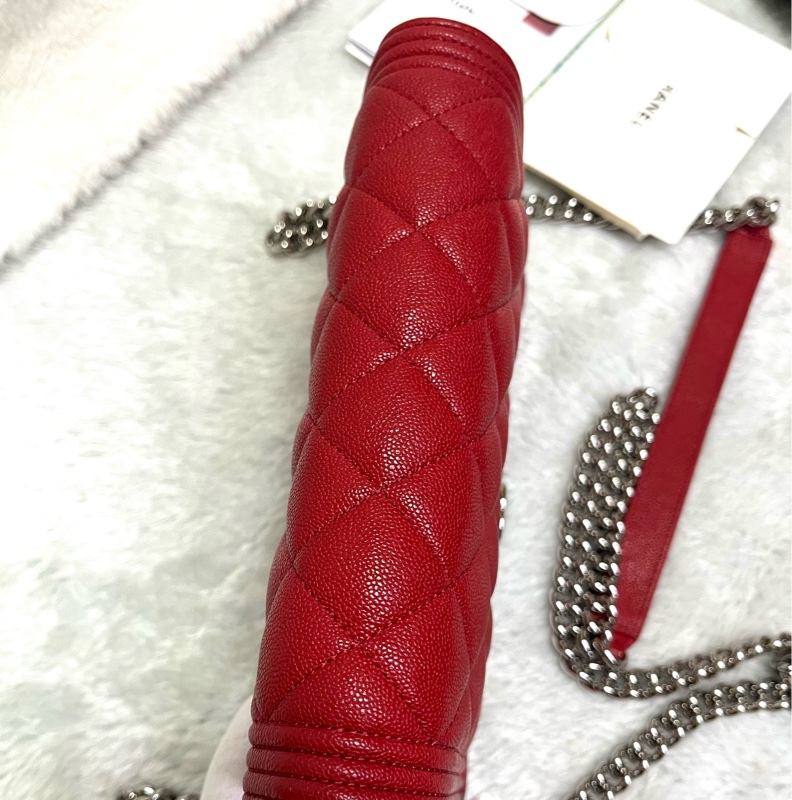 Chanel 經典 Leboy woc鍊條包/發財包/晚宴 包(#磚紅色)-5