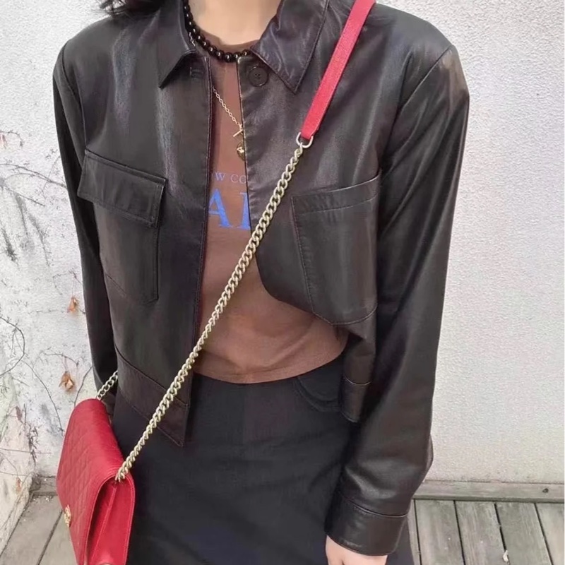 Chanel 經典 Leboy woc鍊條包/發財包/晚宴 包(#磚紅色)-23